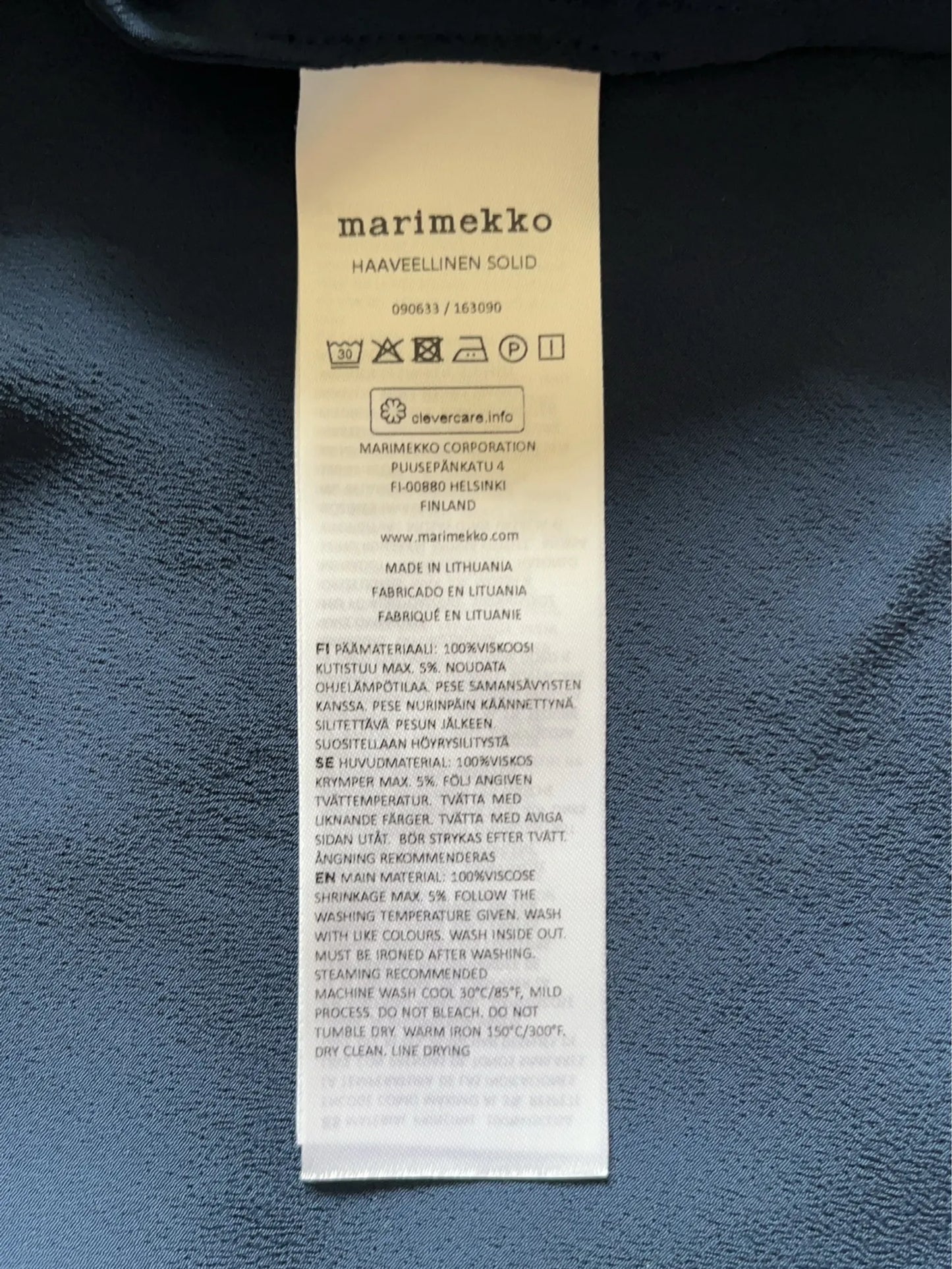 Marimekko Haaveellinen Solid-klänning