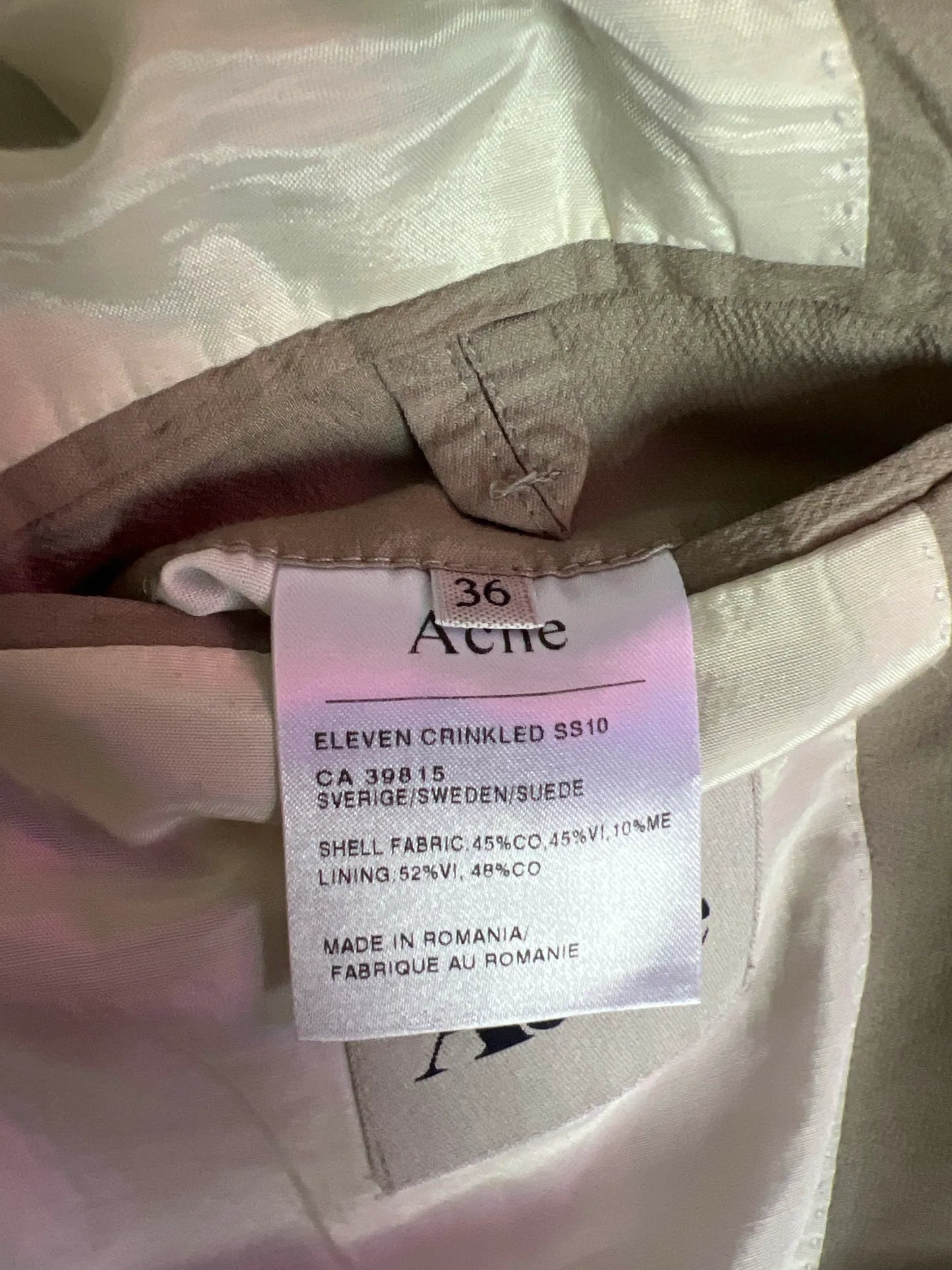 Acne Studios Eleven Crinkled Ss10 Blazer