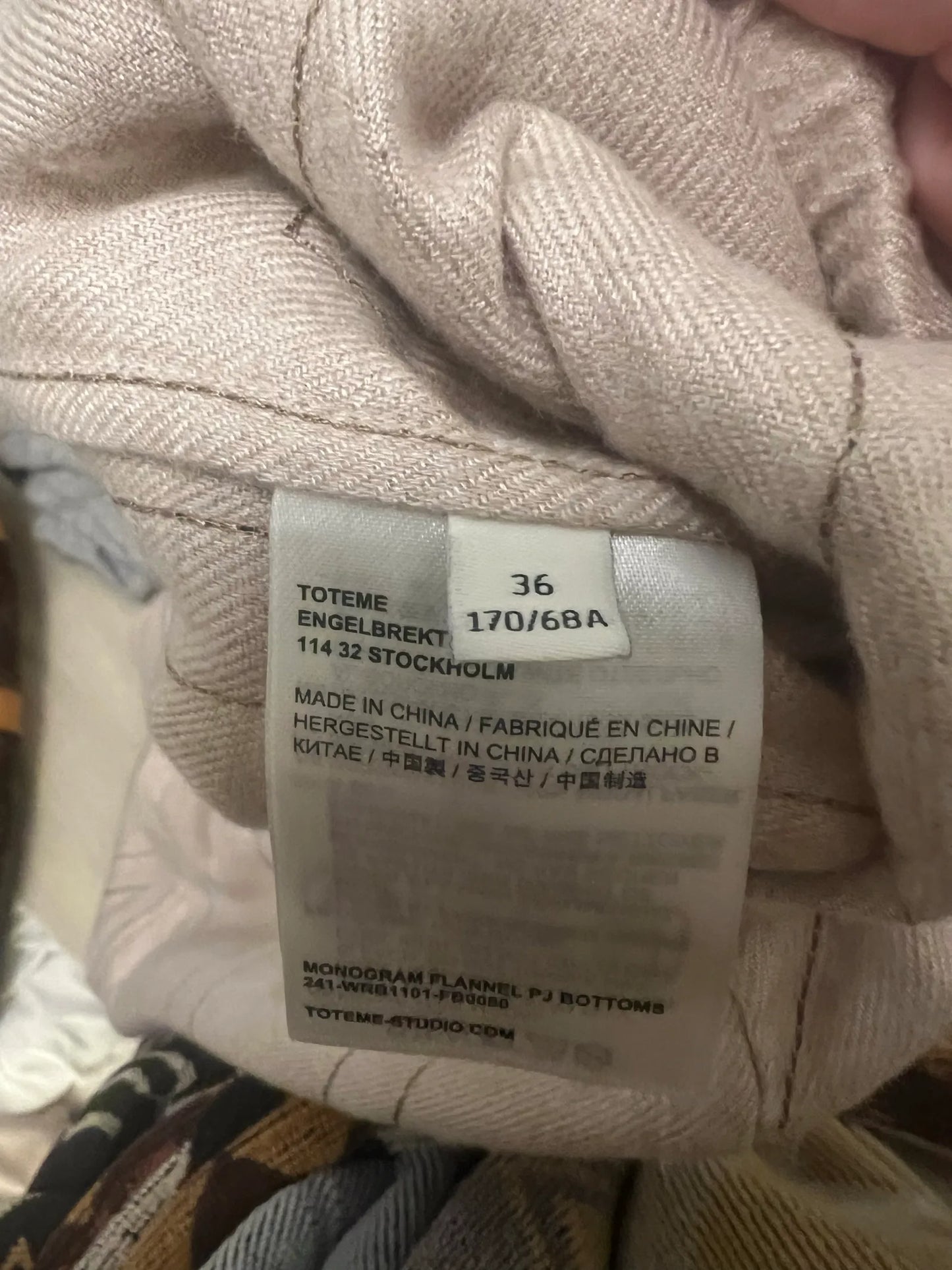 Toteme Monogram Flannel Pj Bottoms-byxor NWT