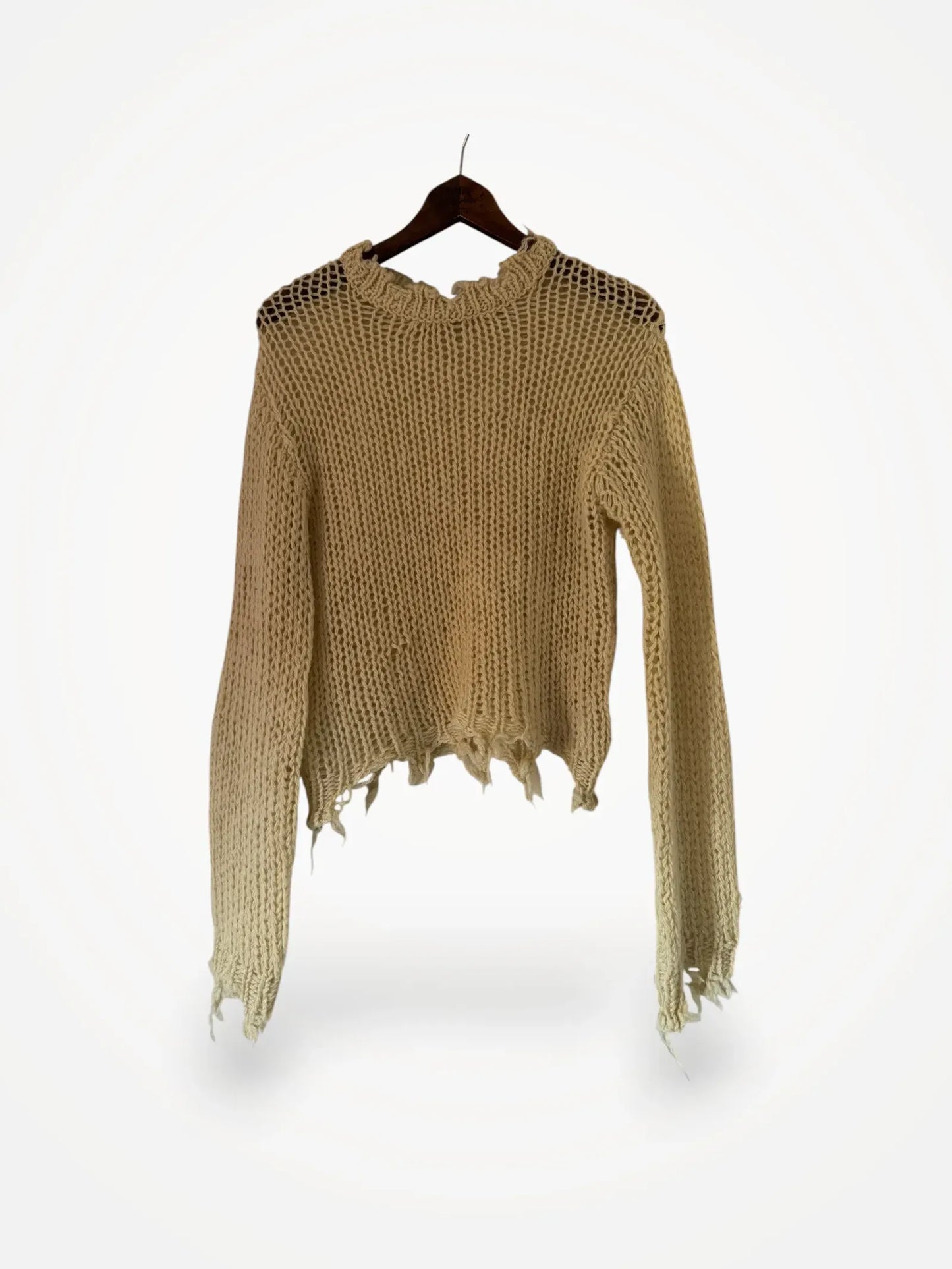 Distressed Crop Knit Sweater