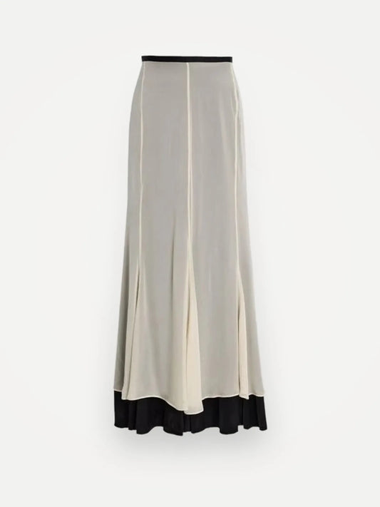 Dagmar Chiffong Maxi Cream/white/black-kjol NWT