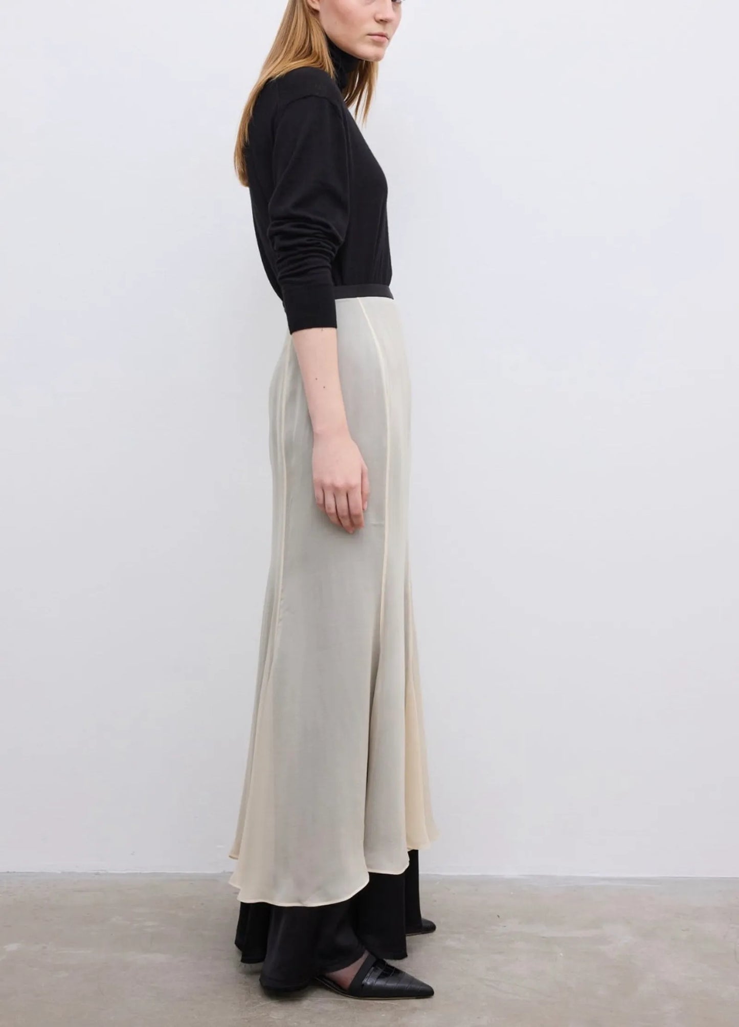 Dagmar Chiffong Maxi Cream/white/black Skirt