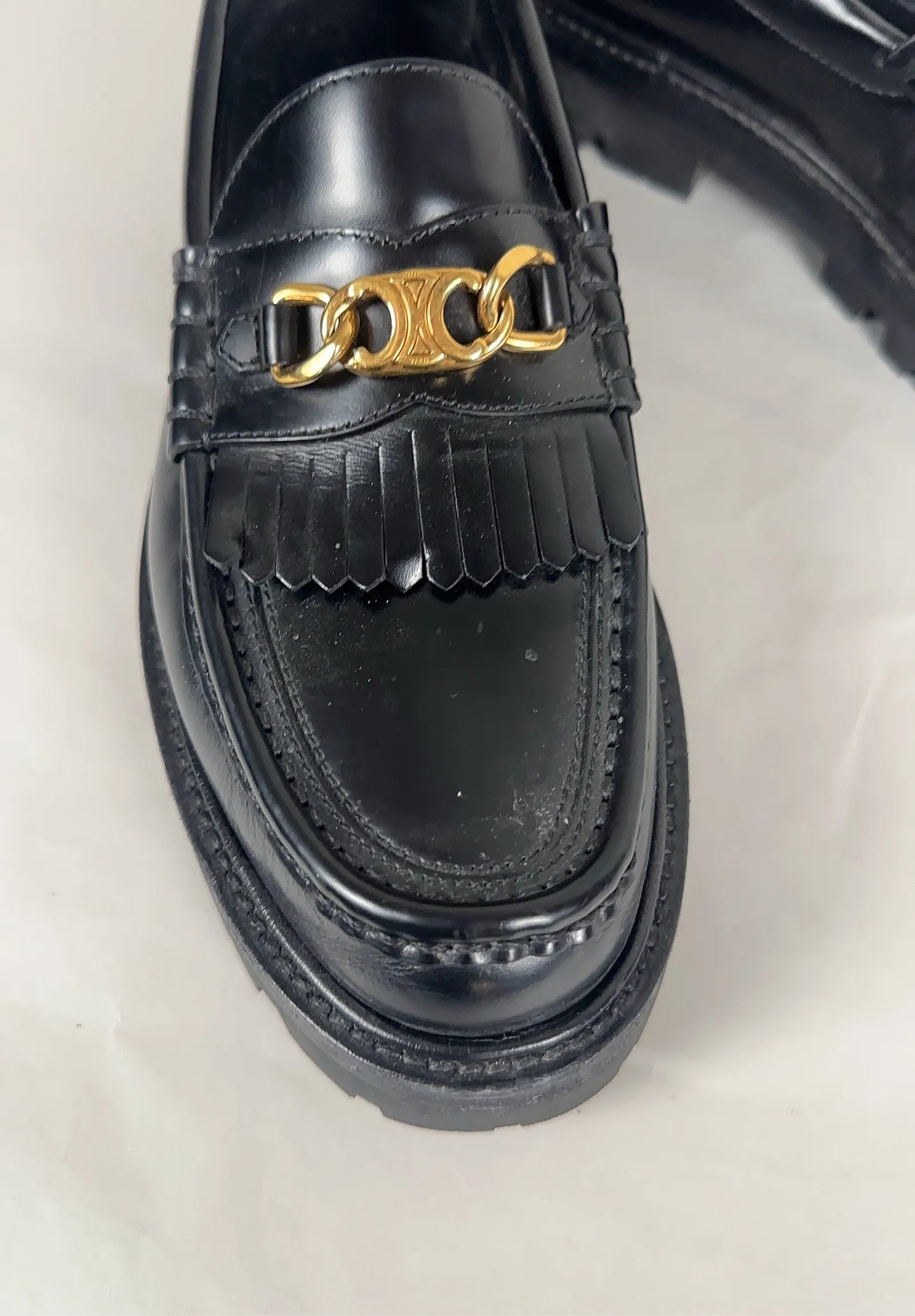 Céline Margaret Loafer Triomphe Chain-skinnloafers
