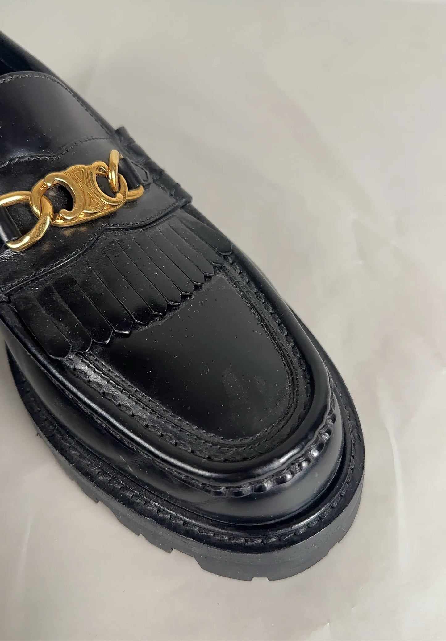 Céline Margaret Loafer Triomphe Chain-skinnloafers