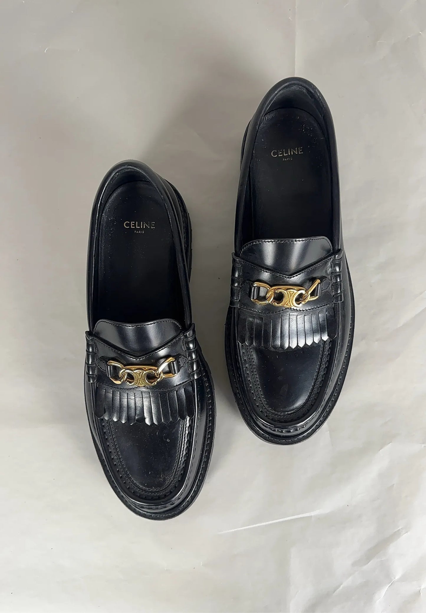 Céline Margaret Loafer Triomphe Chain-skinnloafers