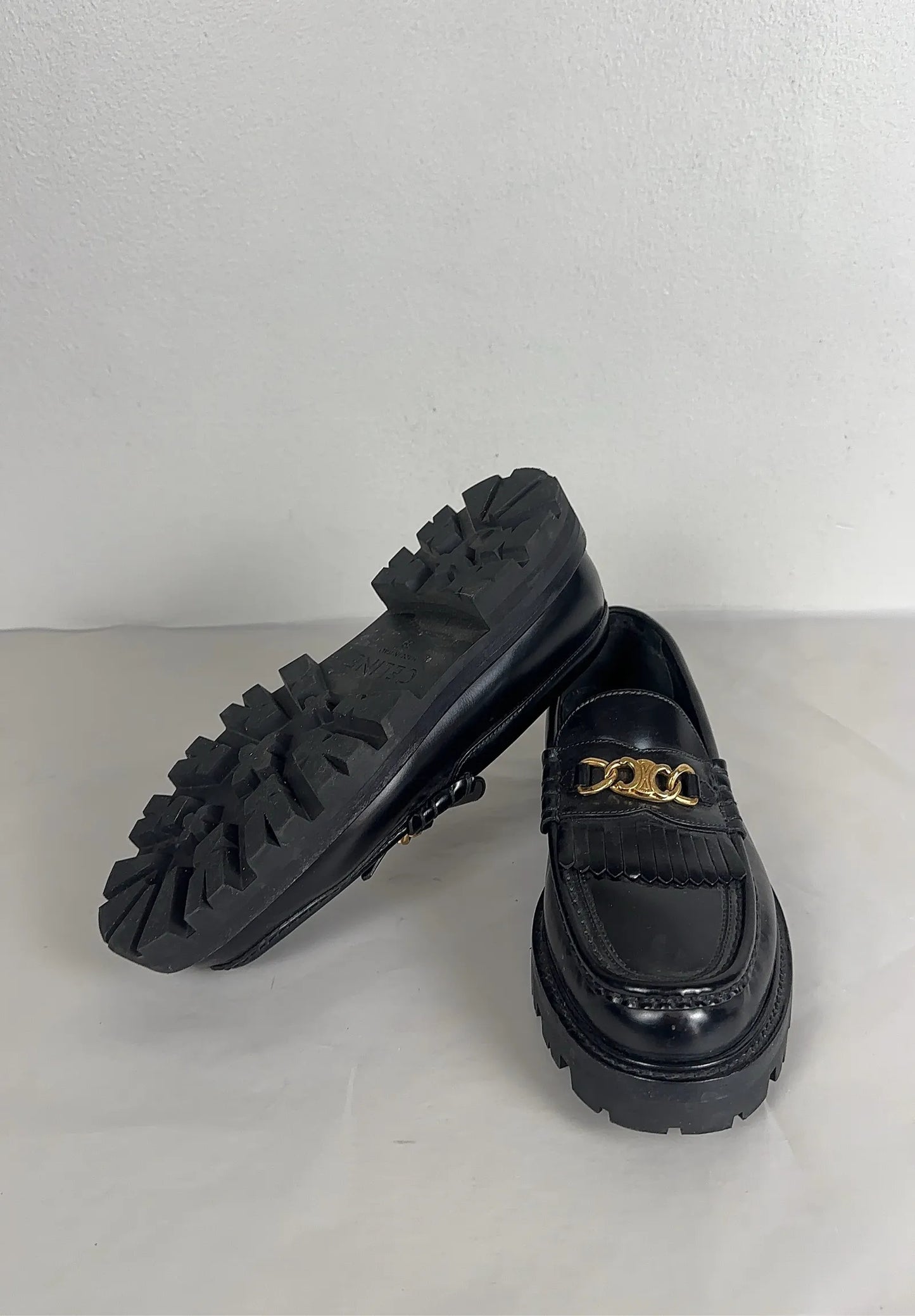 Céline Margaret Loafer Triomphe Chain-skinnloafers