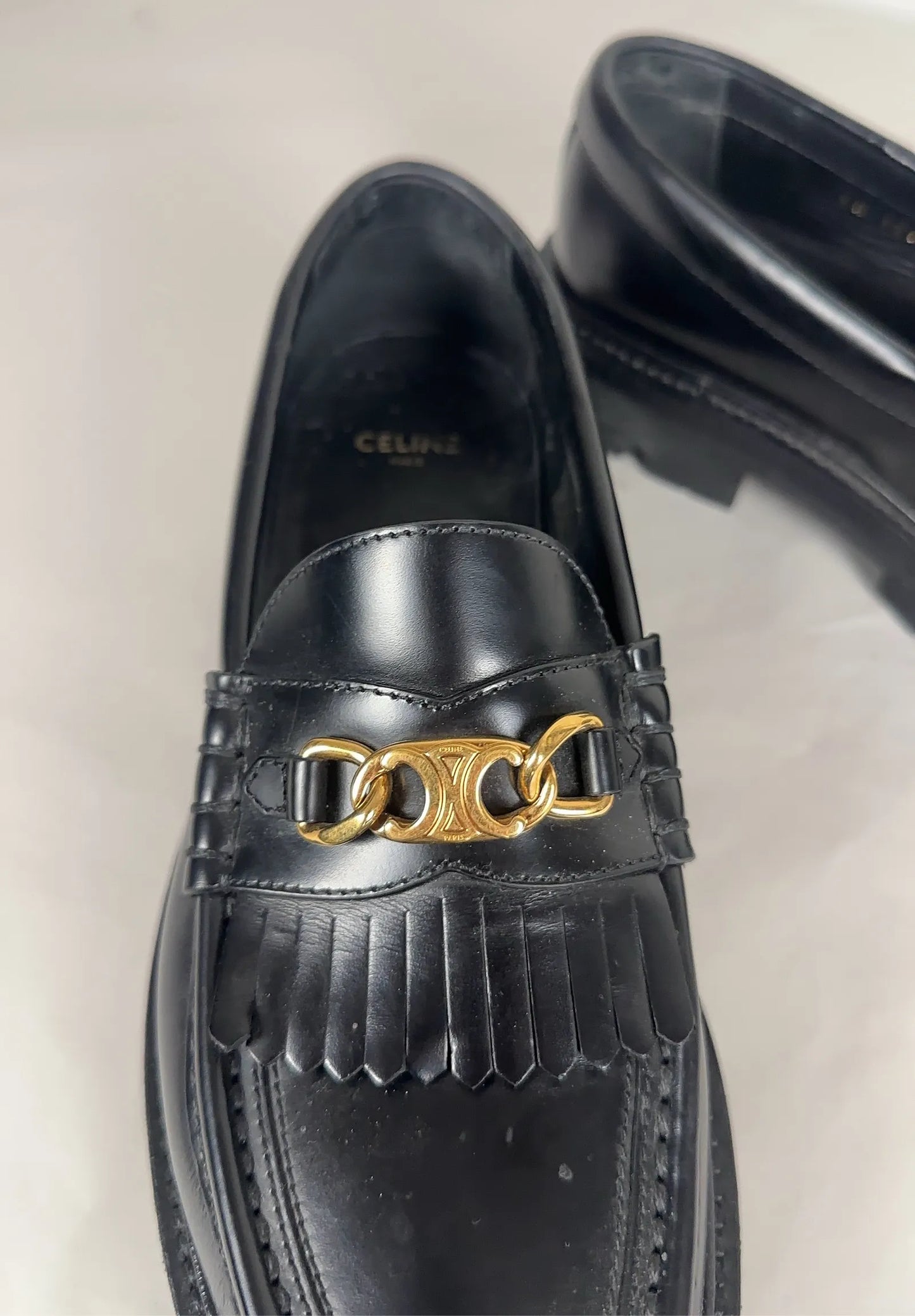 Céline Margaret Loafer Triomphe Chain-skinnloafers