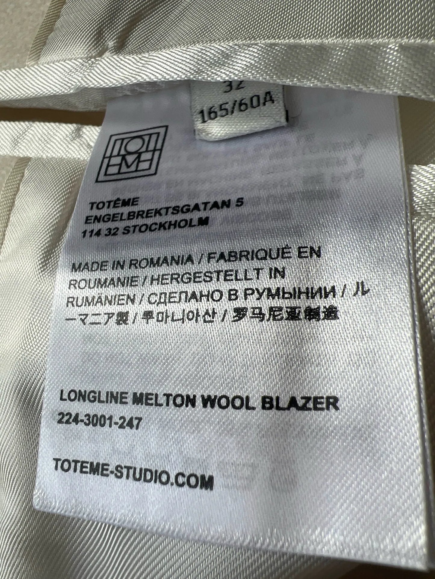 Toteme Totême Longline Melton-ullkavaj