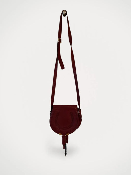 Chloé Marcie Mini Textured-leather Shoulder-axelremsväska